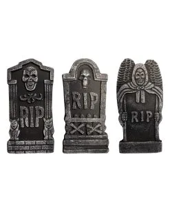 6-teiliges Halloween Grabstein Set 48cm -GruselZauber Verkäufe 6 teiliges halloween deko grabstein set halloween deko friedhof halloween tombstone set 52572 2