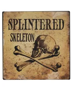 Vintage Metallschild "Totenschädel & Knochen" 20cm