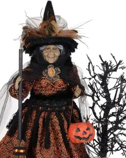 Beleuchtete Geisterhexe Aus Dem Märchenwald 54cm -GruselZauber Verkäufe beleuchtete maechenhexe aus dem geisterwald lighted haunted trail witch on base halloween deko 54767 03