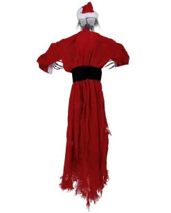 Blutiger Skelett Nikolaus Mit Bewegung 90cm -GruselZauber Verkäufe blutiger skelett weihnachtsmann mit bewegung bloody skeleton santa claus with movement halloween deko 53371 3