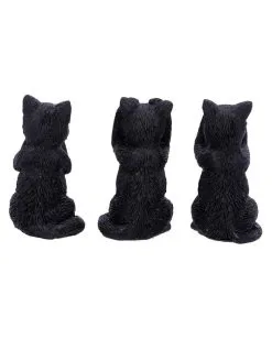 Drei Weise Schwarze Katzen -GruselZauber Verkäufe drei weise schwarze katzen three wise felines cat figures 39524 03