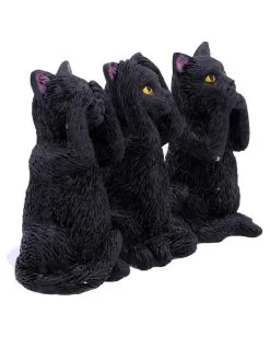 Drei Weise Schwarze Katzen -GruselZauber Verkäufe drei weise schwarze katzen three wise felines cat figures 39524 04