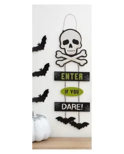 Enter If You Dare Halloween Hängeschild 30cm -GruselZauber Verkäufe enter if you dare halloween schild enter if you dare chain sign halloween deko 53143 03