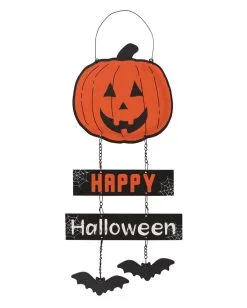 Happy Halloween Hängeschild Mit Kürbis 30cm