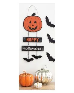 Happy Halloween Hängeschild Mit Kürbis 30cm -GruselZauber Verkäufe happy halloween kuerbis haengeschild happy halloween pumpkin sign kinderfreundliche halloween deko 53142 03