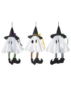 Kleines Weißes Gespenst Mit Hexenhut 36 Cm