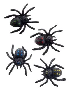 Schwarze Spinnen Mit Saugnapf 4 Stück