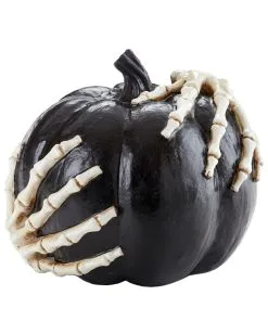 Kürbis Mit Greifenden Skeletthänden Schwarz
