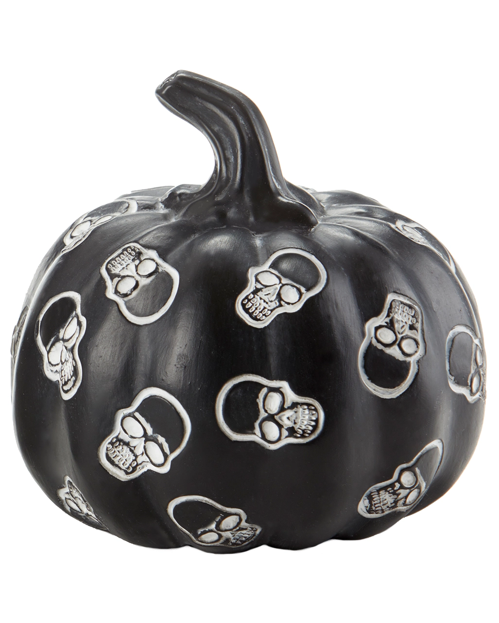 Kürbis Mit Totenschädeln Schwarz 13cm 1 Kürbis Mit Totenschädeln Schwarz 13cm