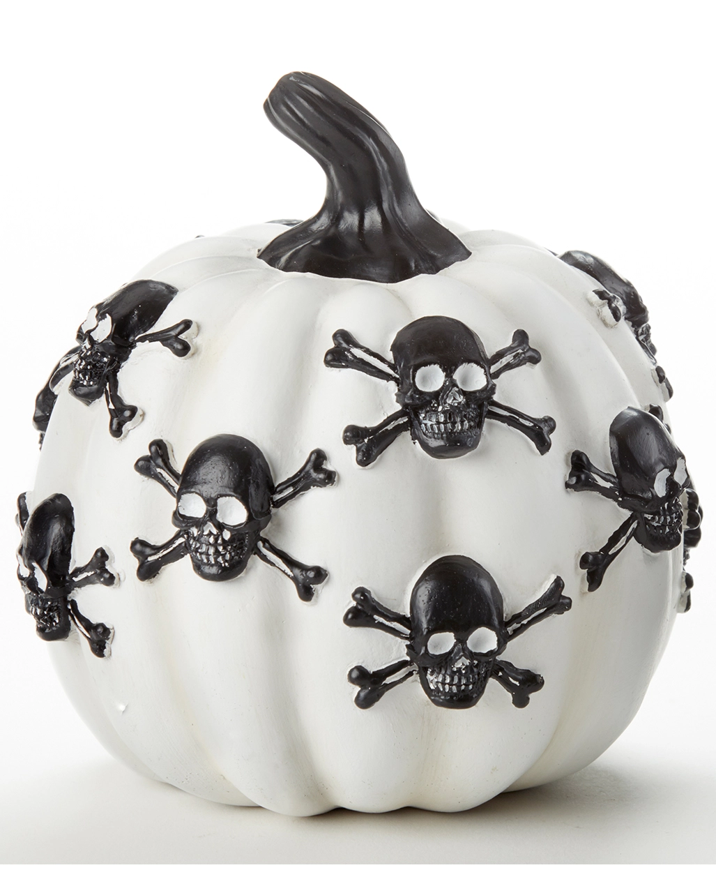 Kürbis Mit Totenschädeln Weiß 13cm 1 Kürbis Mit Totenschädeln Weiß 13cm