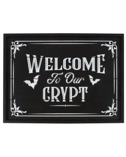 "Welcome To Our Crypt" Wandschild 40cm